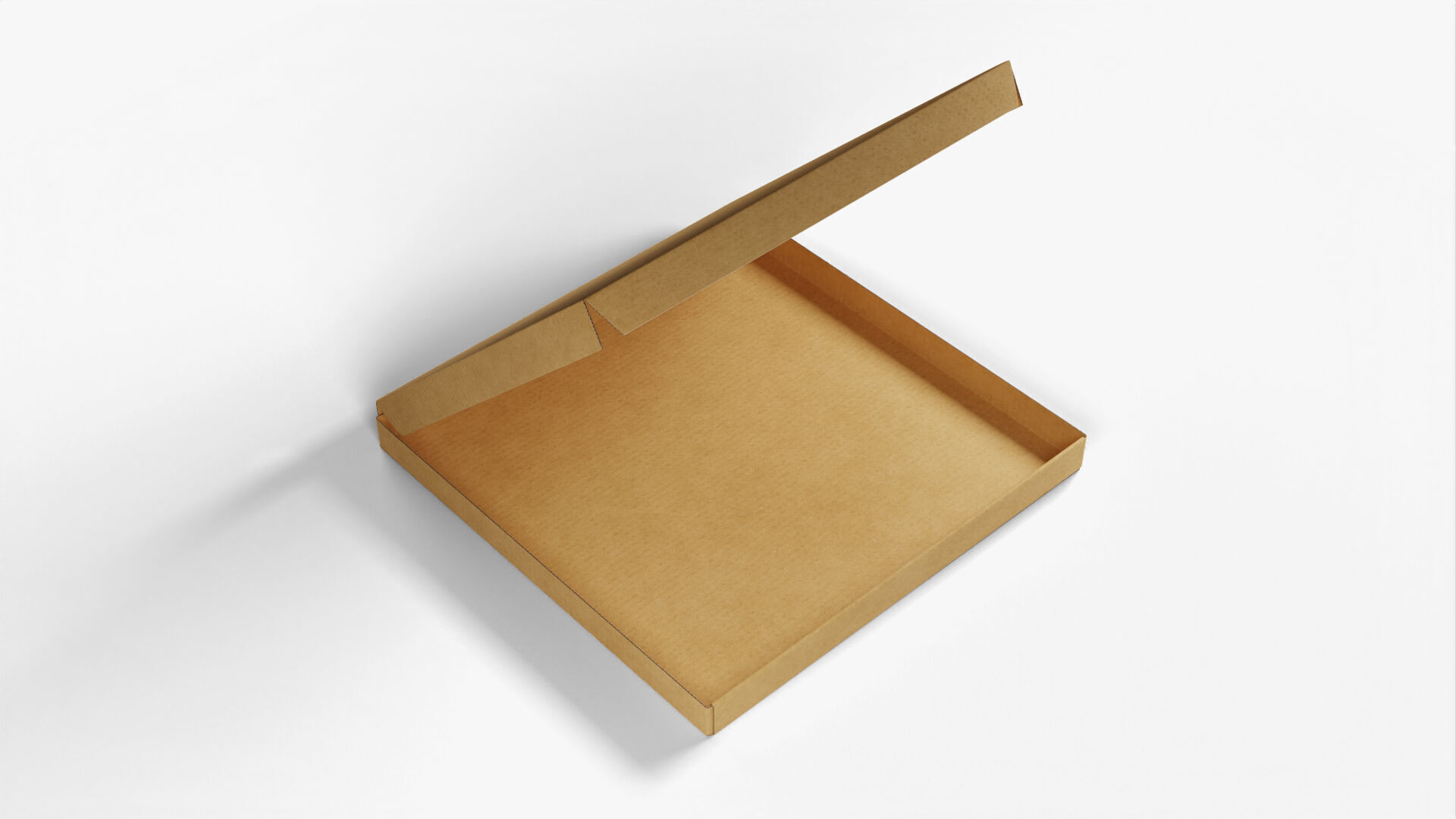 10 inch Kraft Paper Open Pizza Box 3D model_5