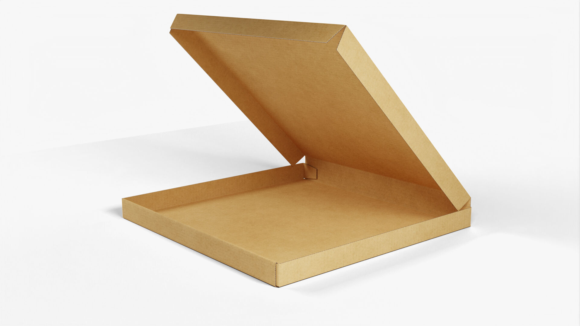 10 inch Kraft Paper Open Pizza Box 3D model_8