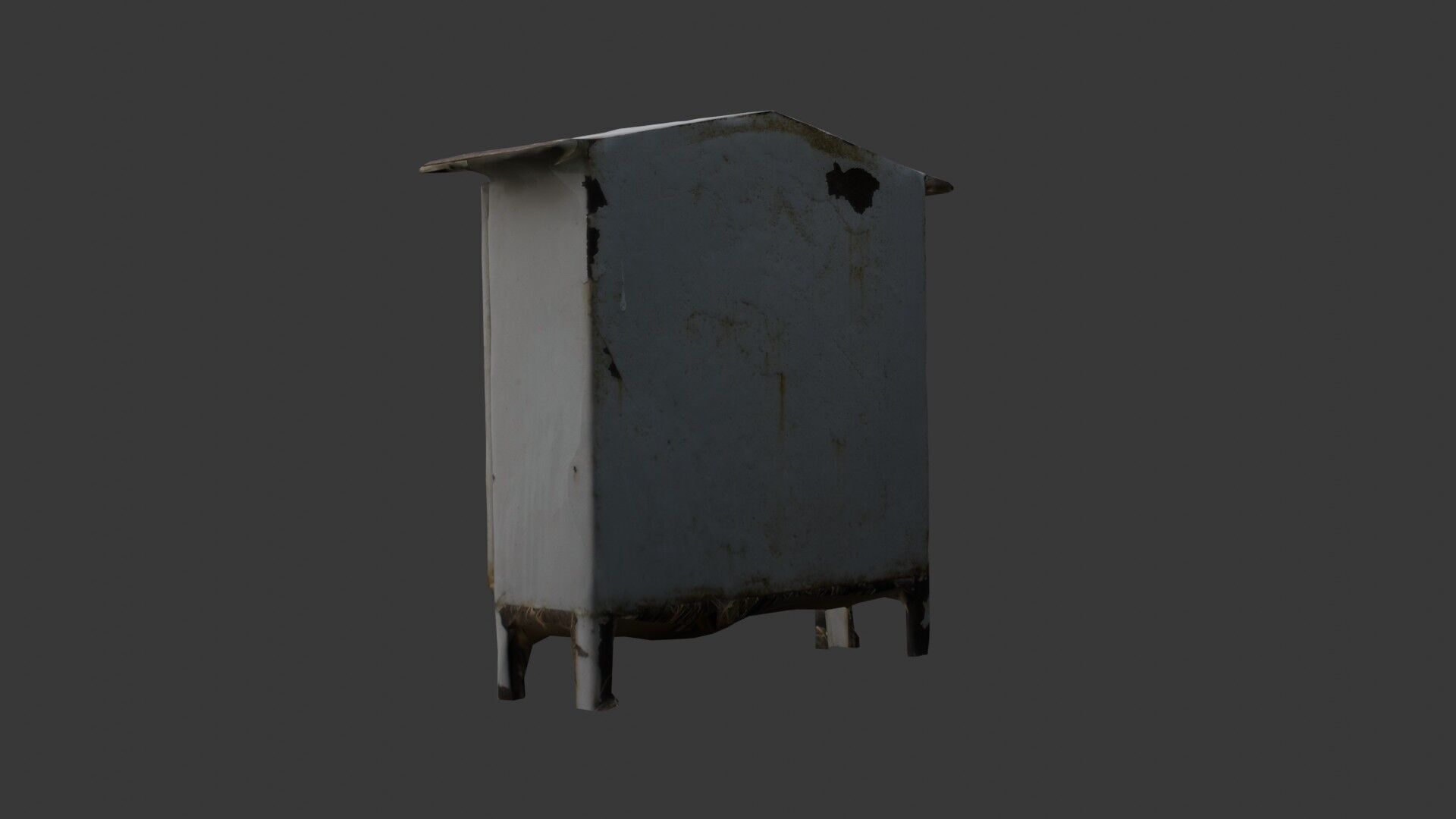 Rusty Outdoor Electrical Box Low-poly 3D model_5