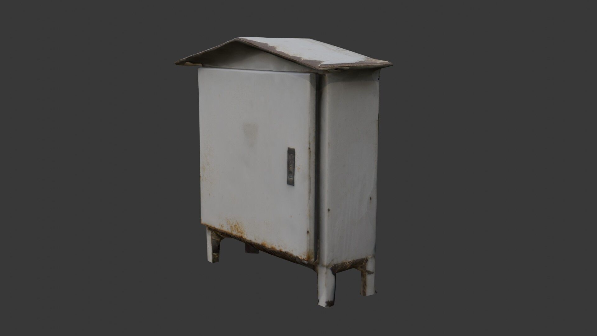 Rusty Outdoor Electrical Box Low-poly 3D model_4