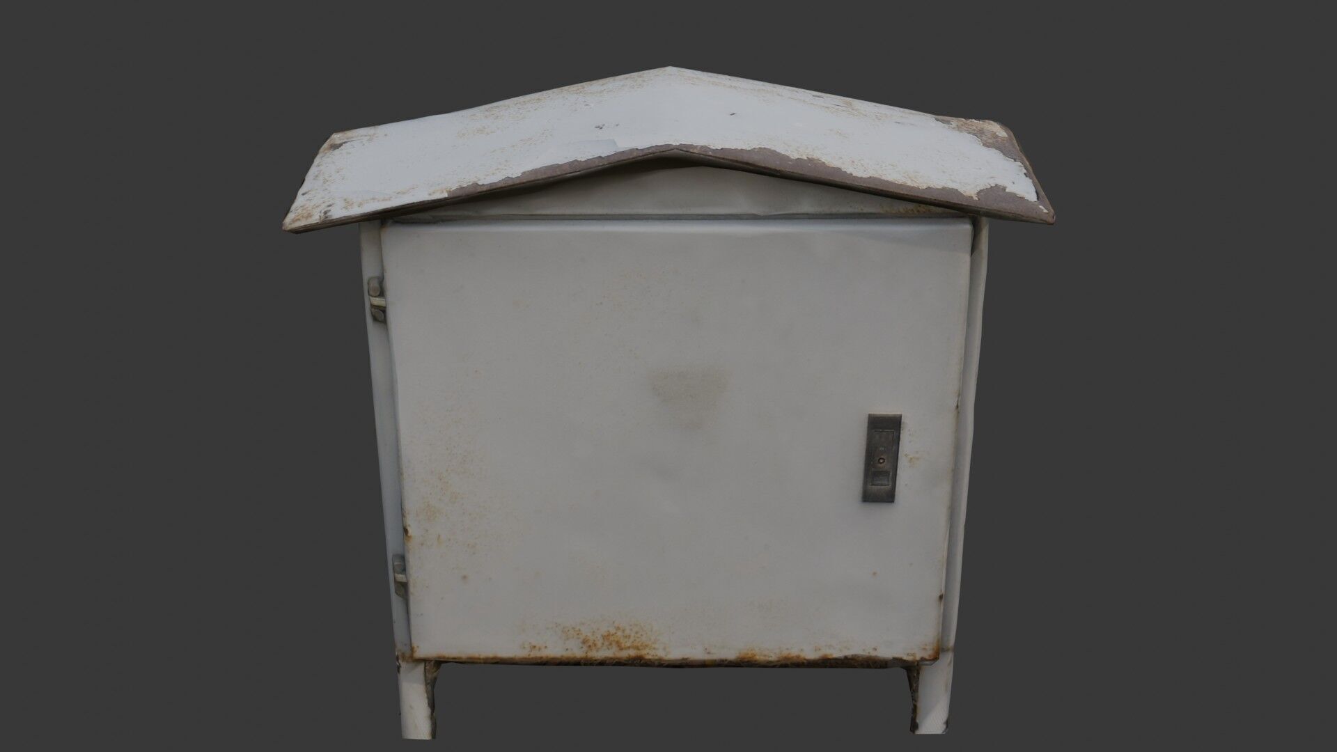 Rusty Outdoor Electrical Box Low-poly 3D model_1