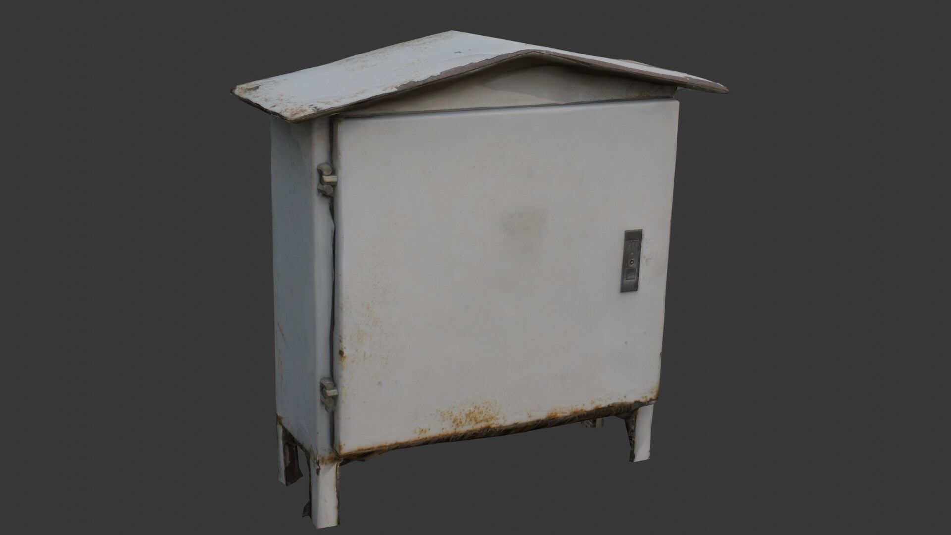Rusty Outdoor Electrical Box Low-poly 3D model_7