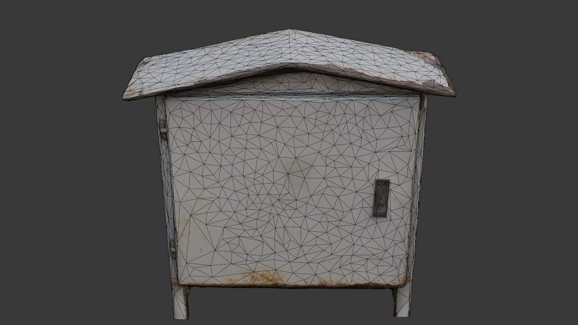 Rusty Outdoor Electrical Box Low-poly 3D model_2