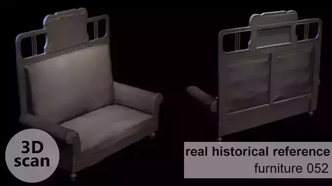 Furniture 052 wooden  armchair 3D print model