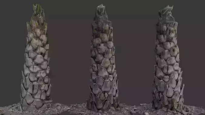 Palm Tree Trunk 3D Model 