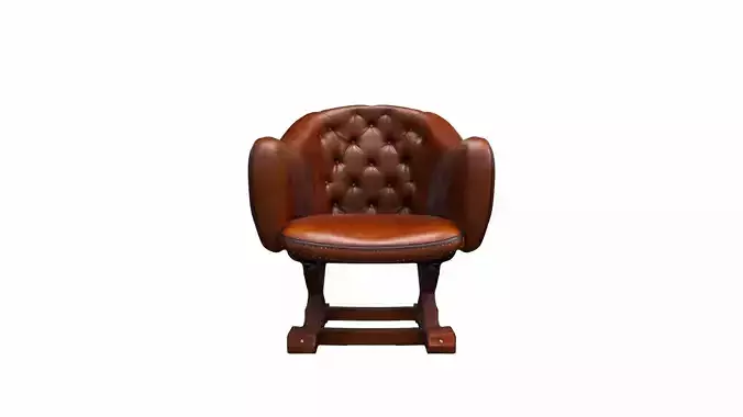 3d Model Stylish Room Interior With Comfortable Saddle Chair