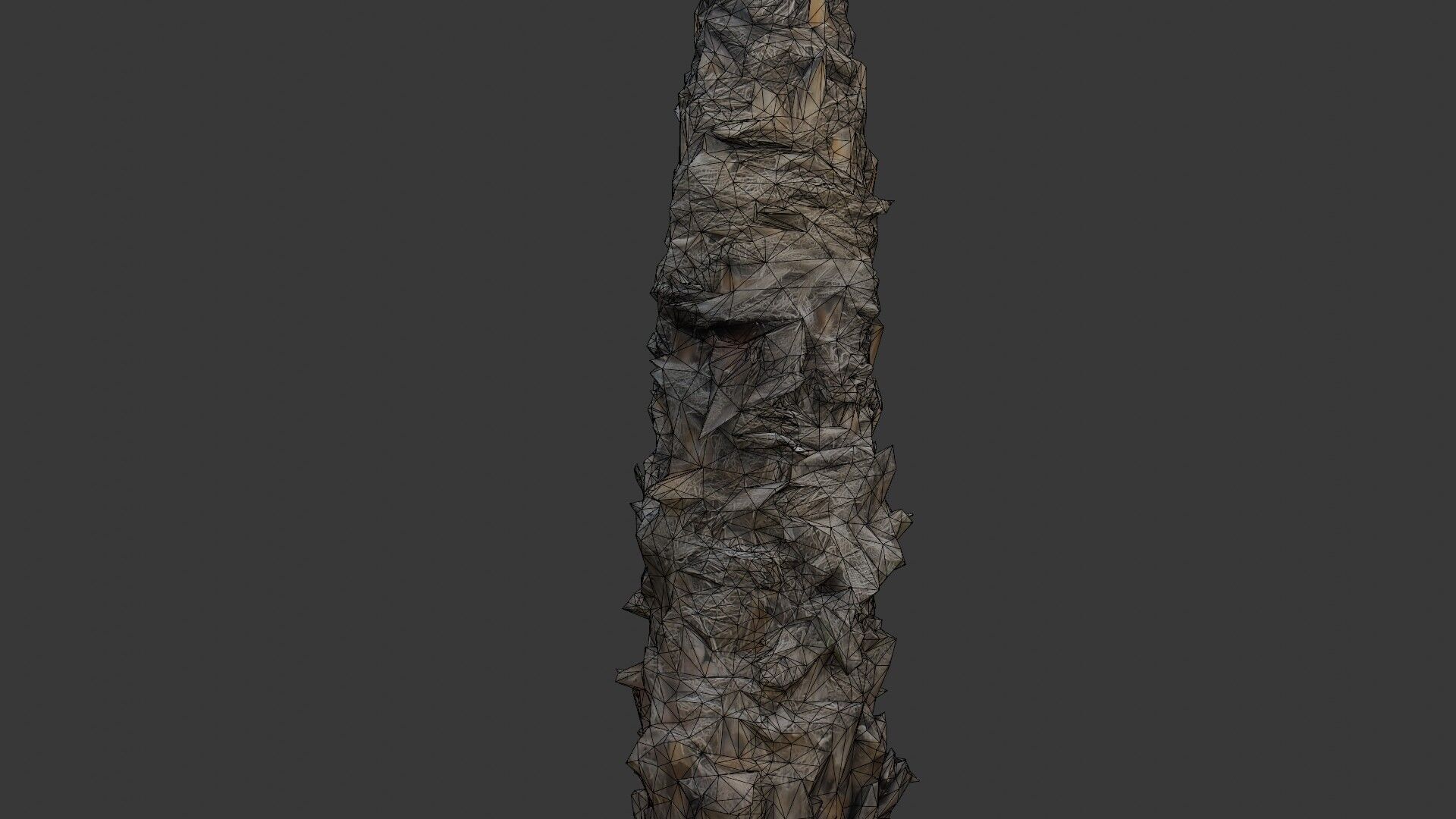 Palm Tree Trunk with Fiber Mesh Low-poly 3D model_2