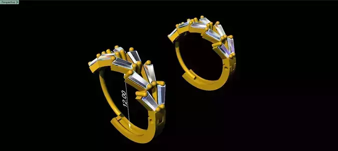 Tapered Baguette Diamond Step Earrings