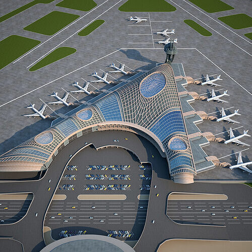 Airport Low-poly 3D model