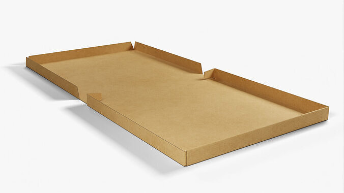 10 inch Kraft Paper Full Open Pizza Box 3D model 2