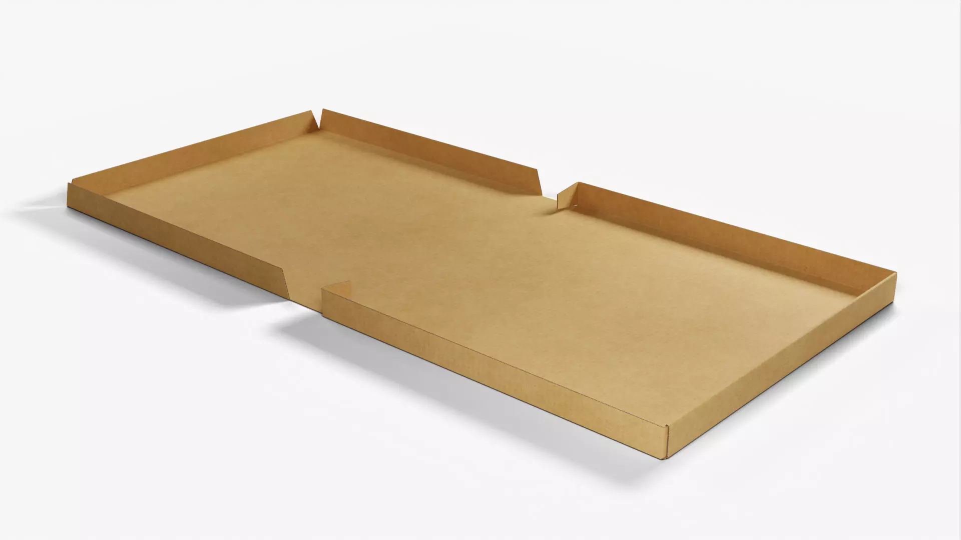 10 inch Kraft Paper Full Open Pizza Box 3D model_0