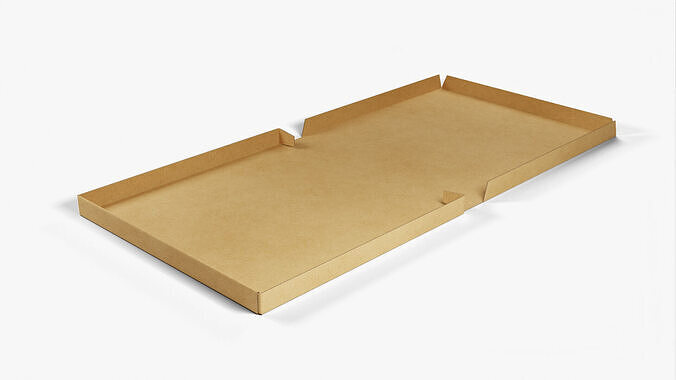 10 inch Kraft Paper Full Open Pizza Box 3D model 4