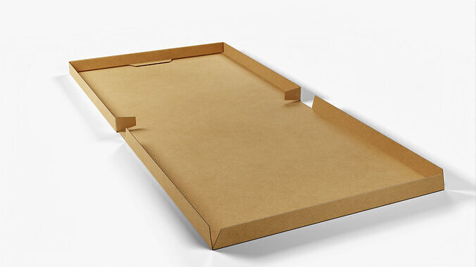 10 inch Kraft Paper Full Open Pizza Box 3D model 3