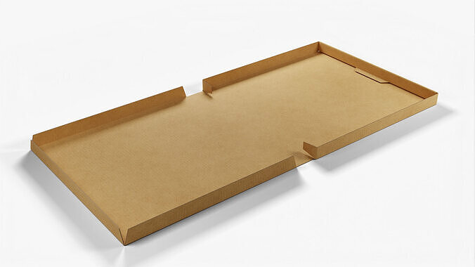 10 inch Kraft Paper Full Open Pizza Box 3D model 5