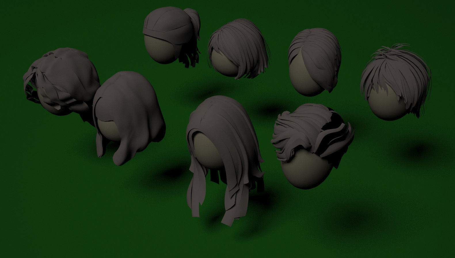 Female Hair 3D model_1