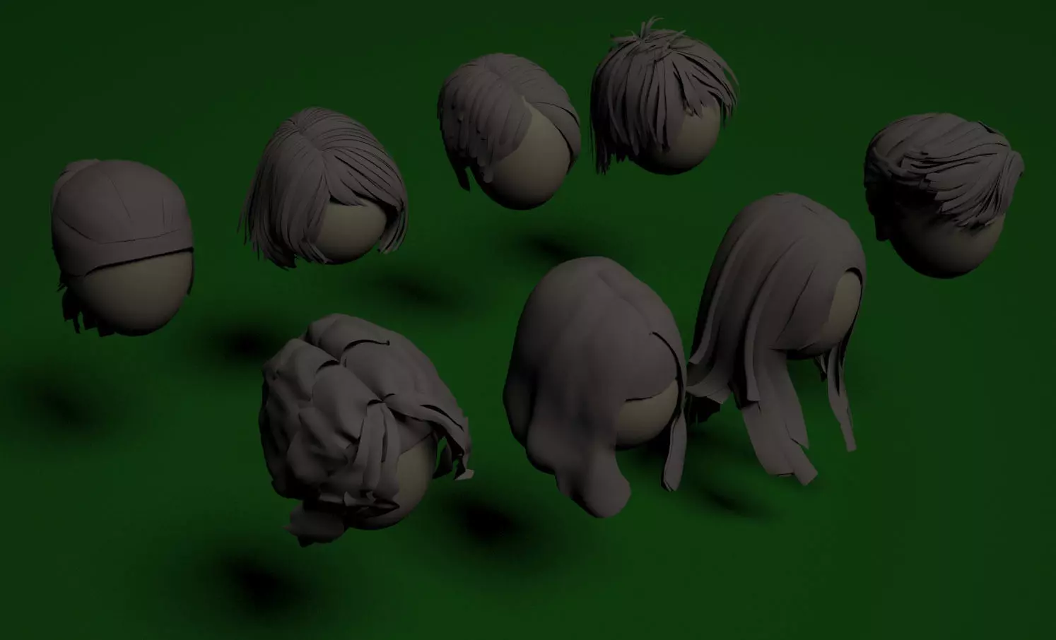 Female Hair 3D model_0