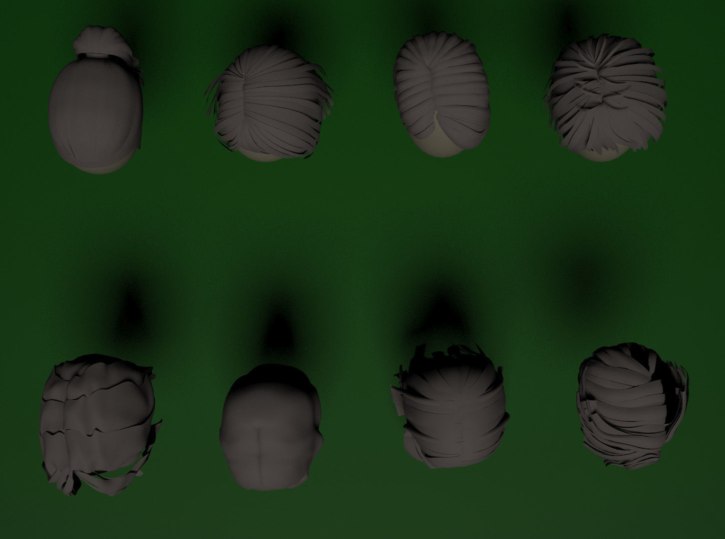 Female Hair 3D model_2