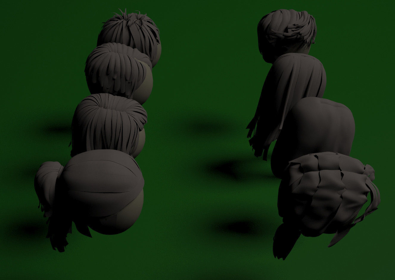 Female Hair 3D model_4