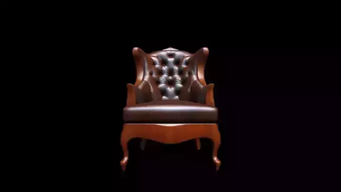 3d Model Features Interior With Comfortable Side Chair  