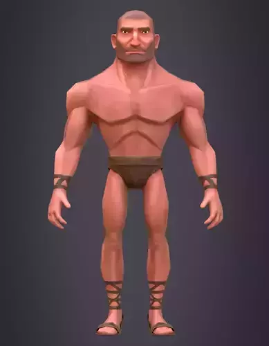 Cartoon native character low poly  