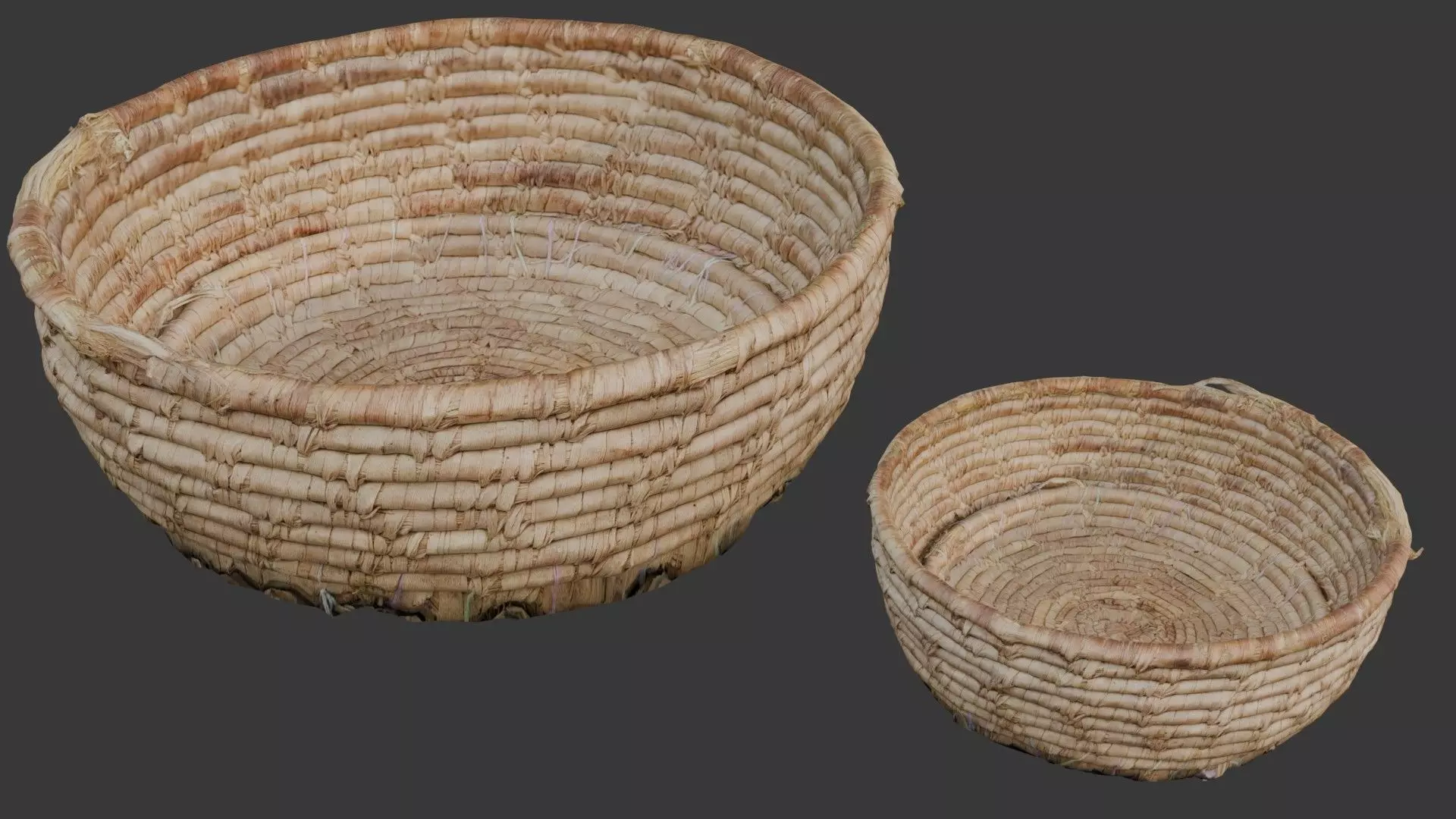 Handwoven Wicker Baskets Low-poly 3D model