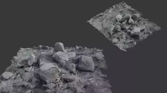 Realistic Rubble Rock Pile