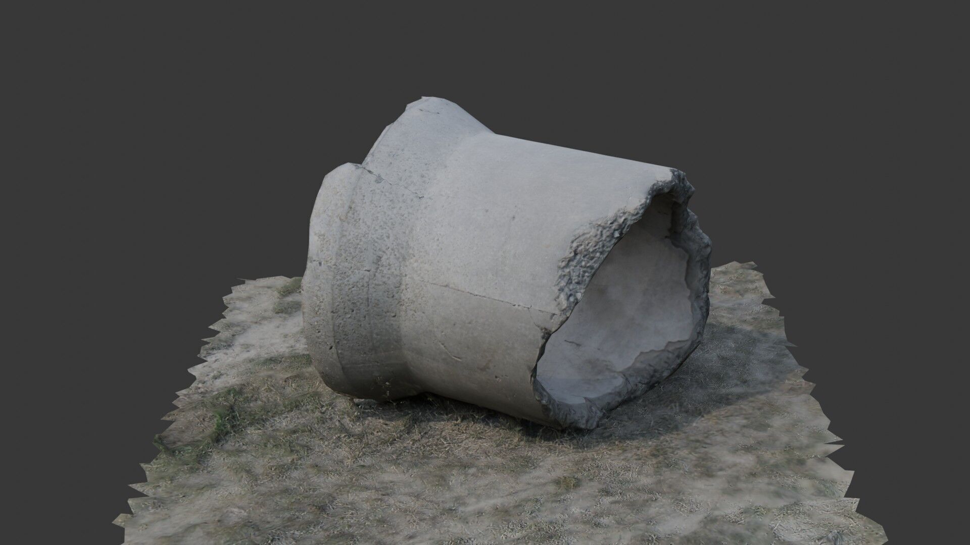 Broken Concrete Pipes Low-poly 3D model_6