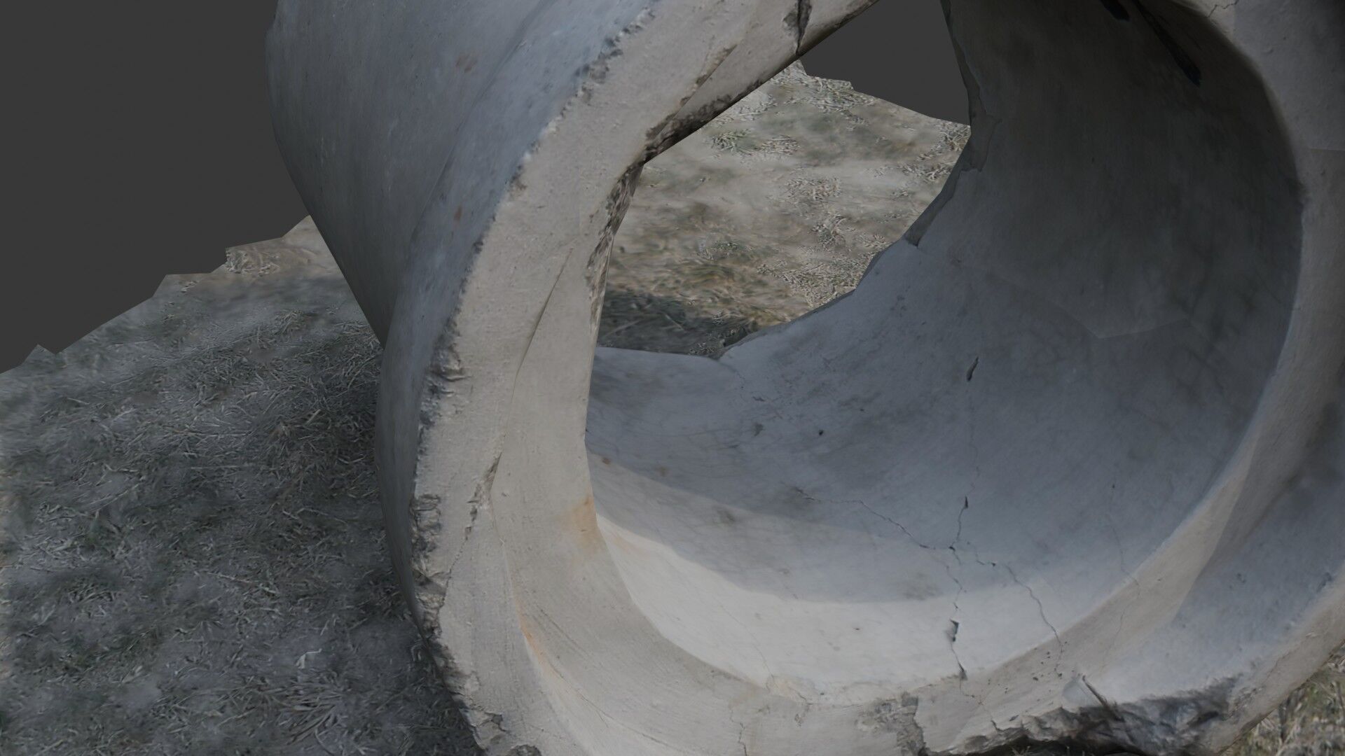 Broken Concrete Pipes Low-poly 3D model_3