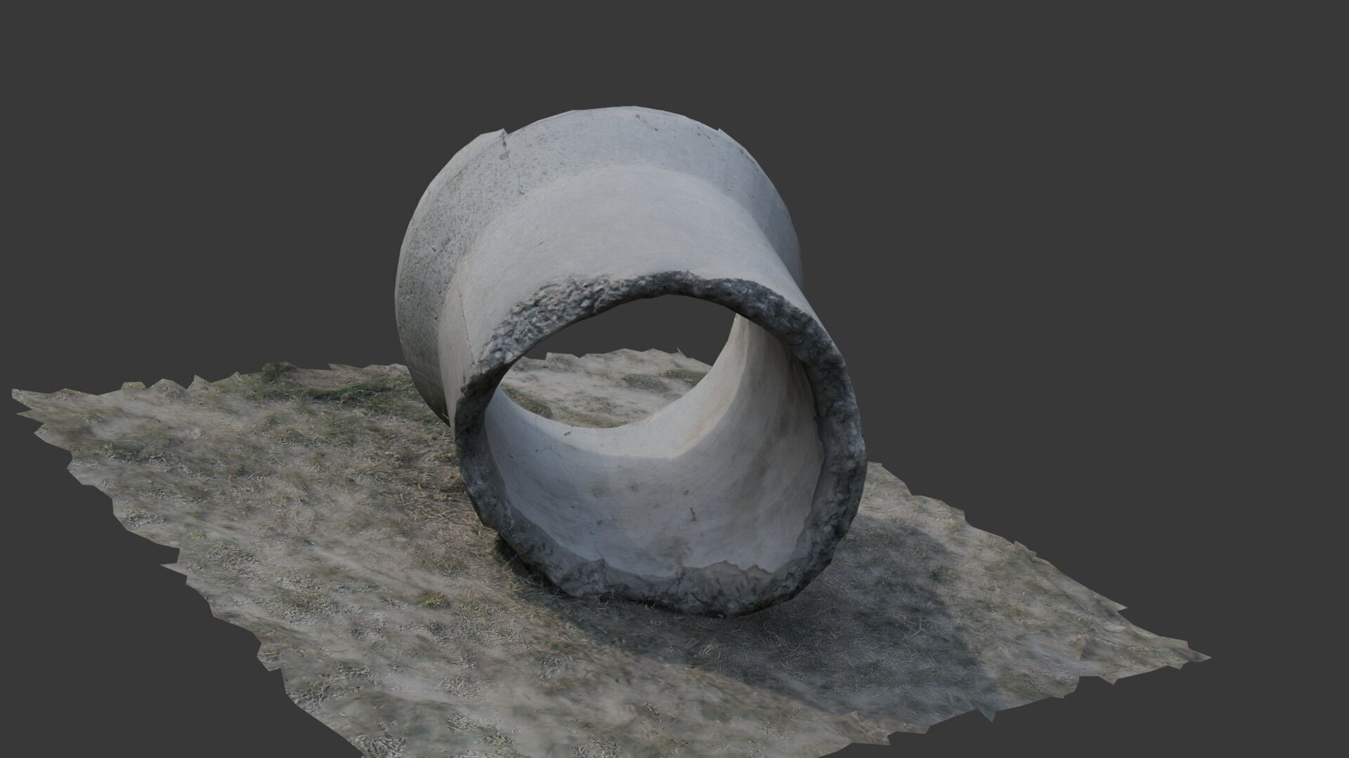 Broken Concrete Pipes Low-poly 3D model_5