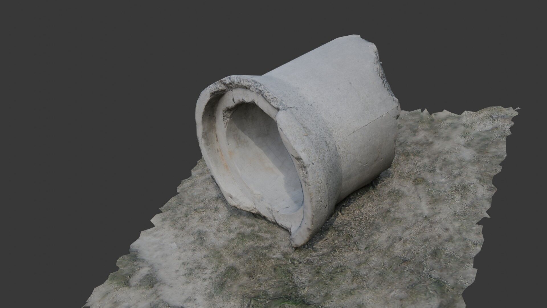 Broken Concrete Pipes Low-poly 3D model_7
