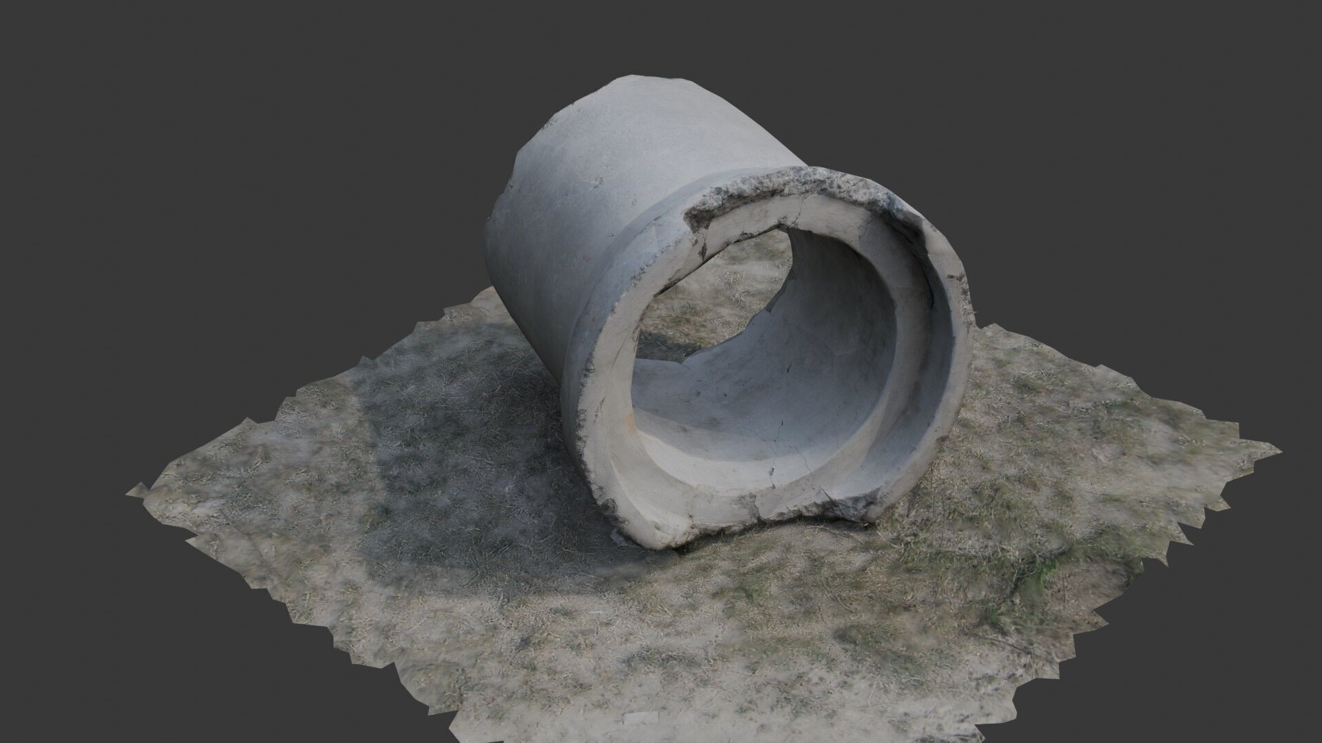 Broken Concrete Pipes Low-poly 3D model_1
