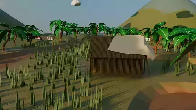 Rice Fields - 3D Environments Low-poly 3D model