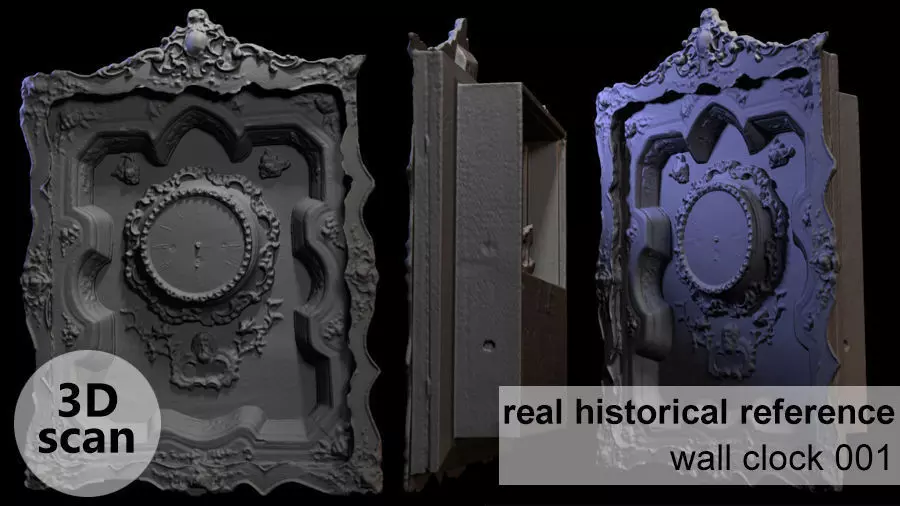 Furniture 001 wooden clock 3D print model