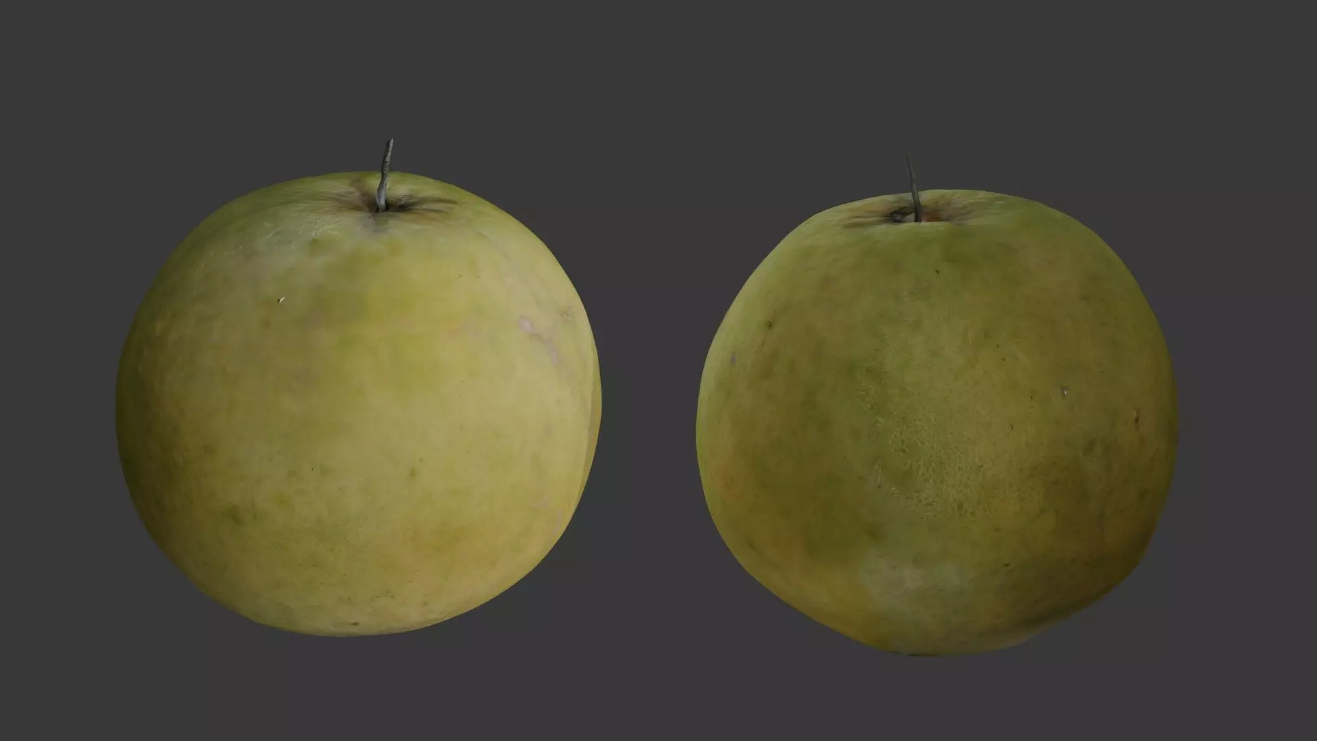Green Apple 3D Model Low-poly 3D model_0