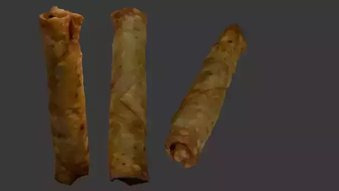Fried Spring Roll 3D Model  Low-poly 3D model