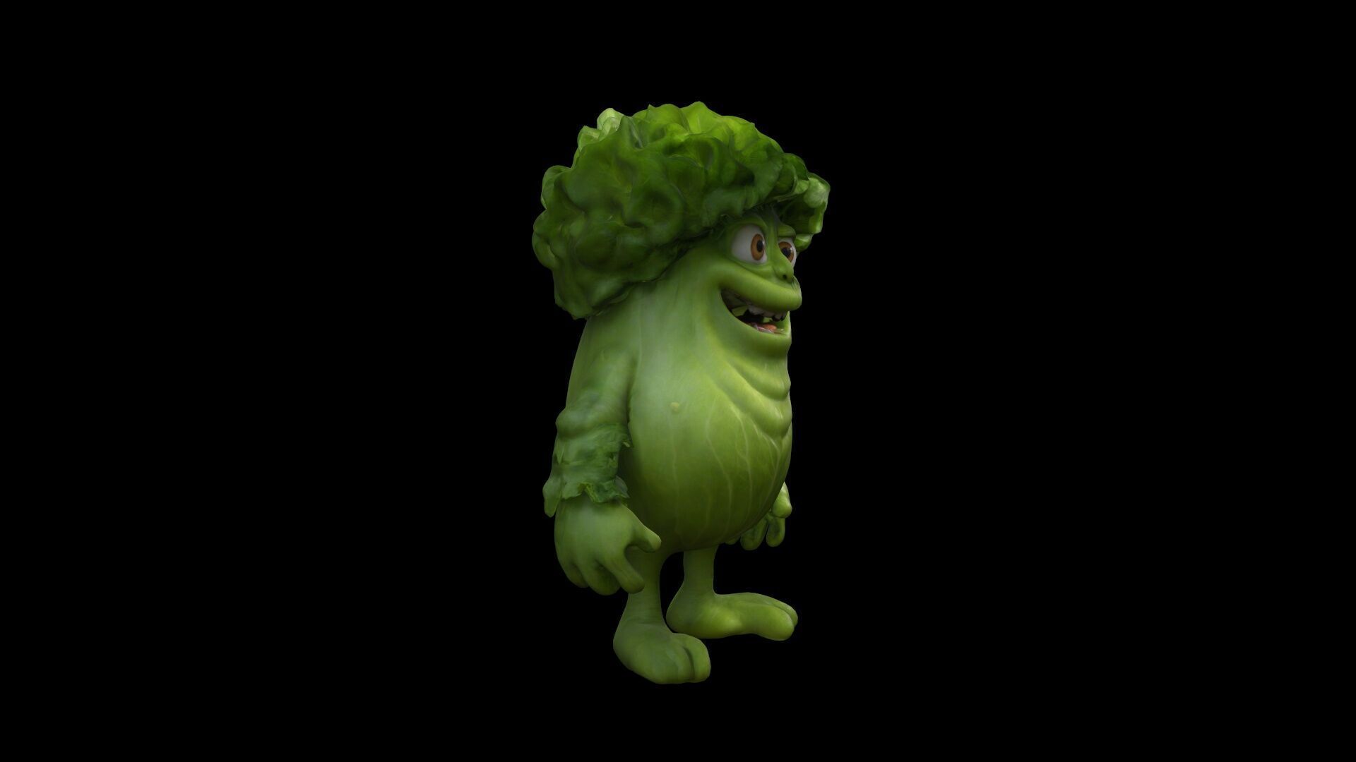 3d Model Cute Lettuce Monster For Halloween Party 3D model_4