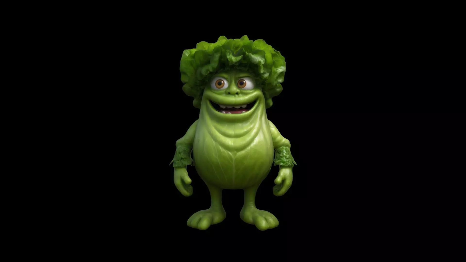3d Model Cute Lettuce Monster For Halloween Party 3D model_0