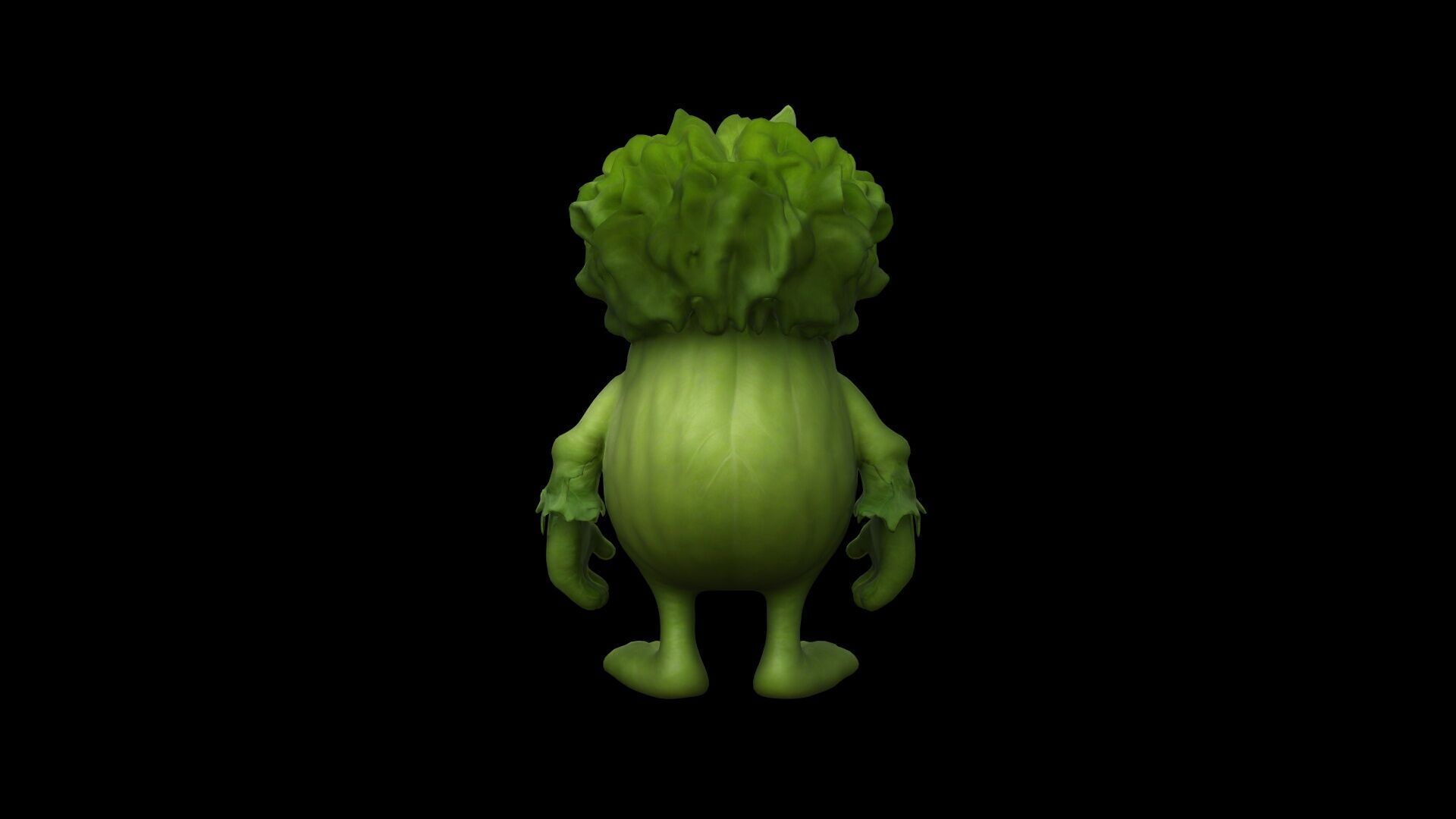 3d Model Cute Lettuce Monster For Halloween Party 3D model_5