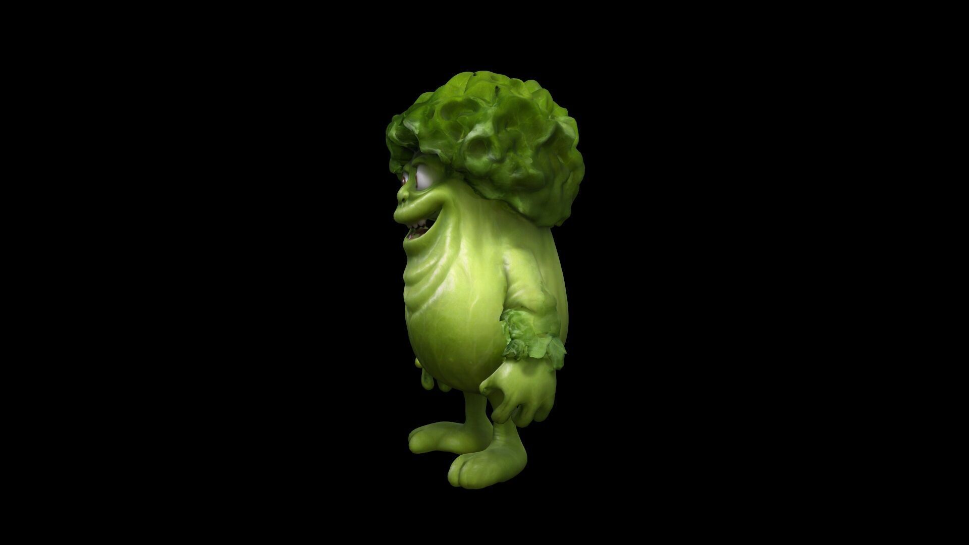 3d Model Cute Lettuce Monster For Halloween Party 3D model_2