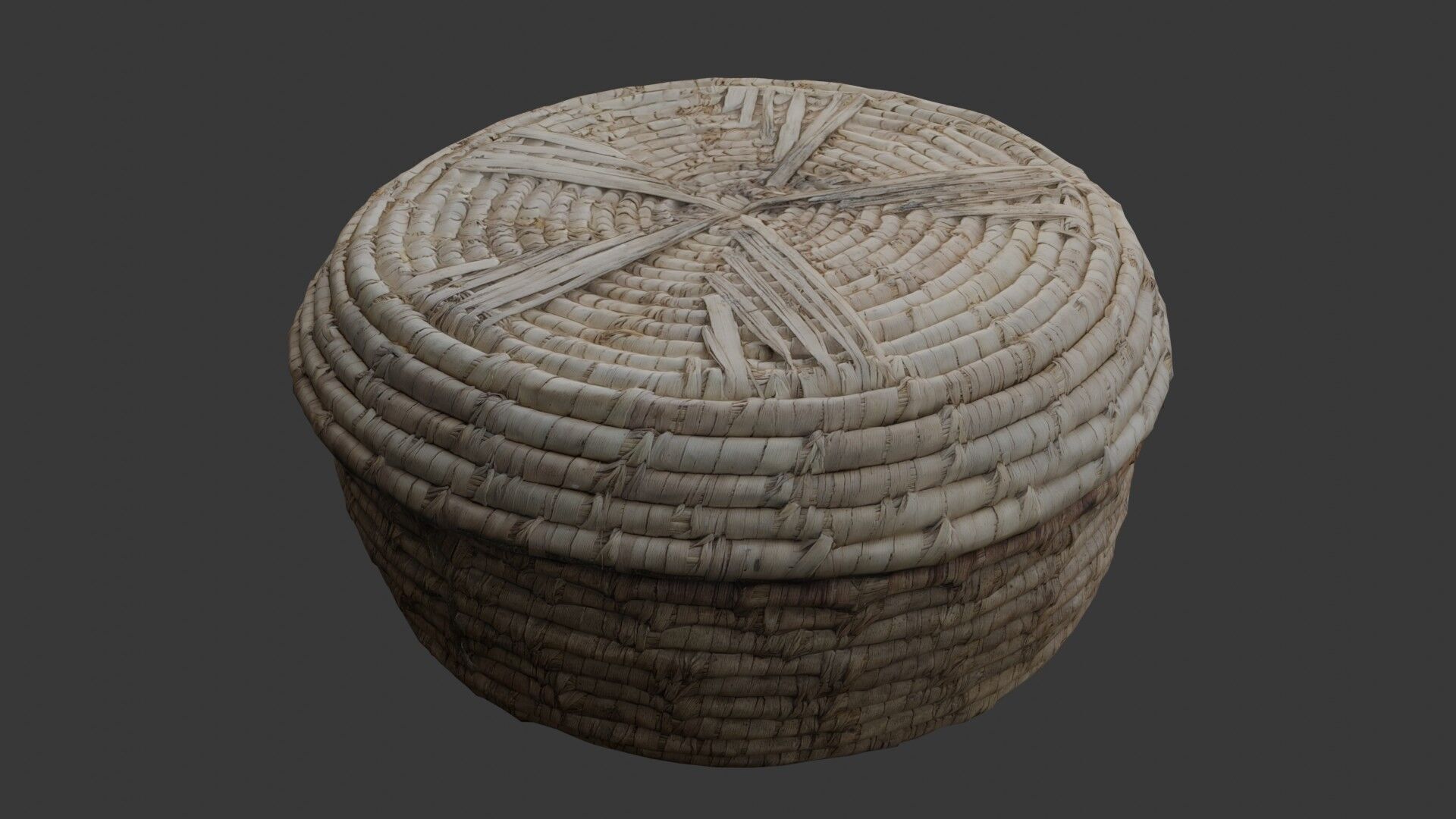 Woven Basket with Lid 3D Model Low-poly 3D model_7