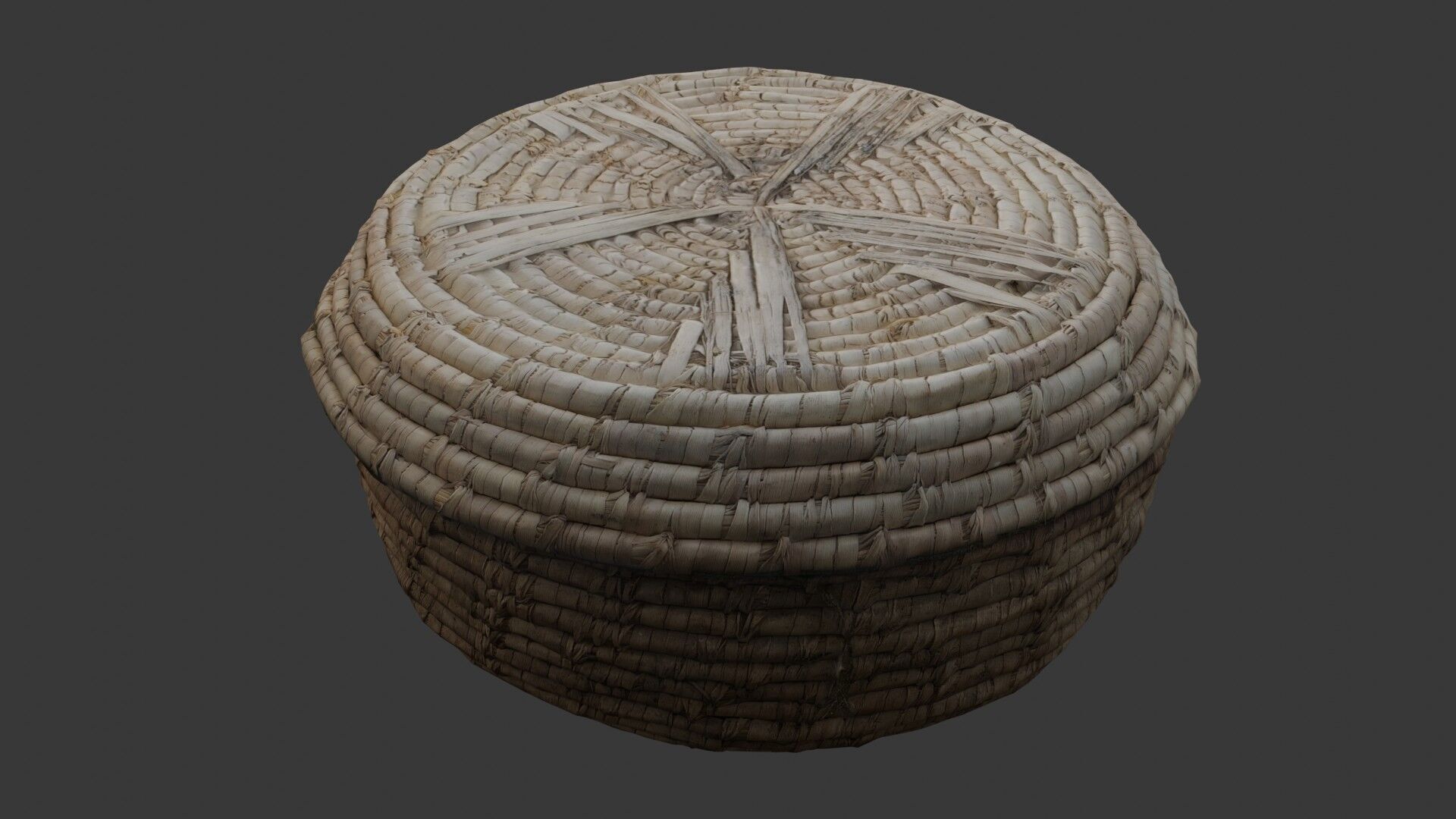 Woven Basket with Lid 3D Model Low-poly 3D model_6