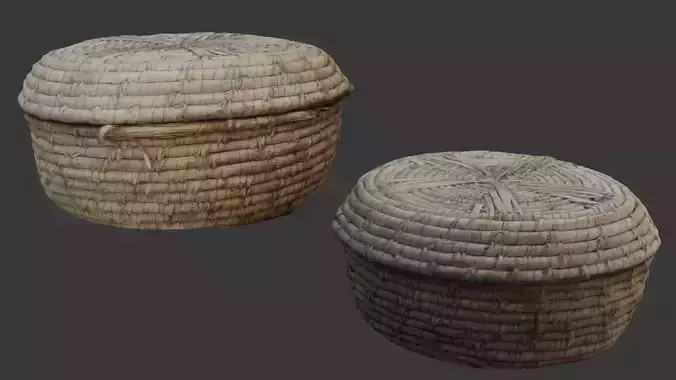 Woven Basket with Lid 3D Model