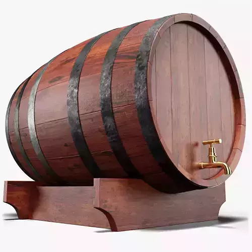 Wooden Barrel 3D model