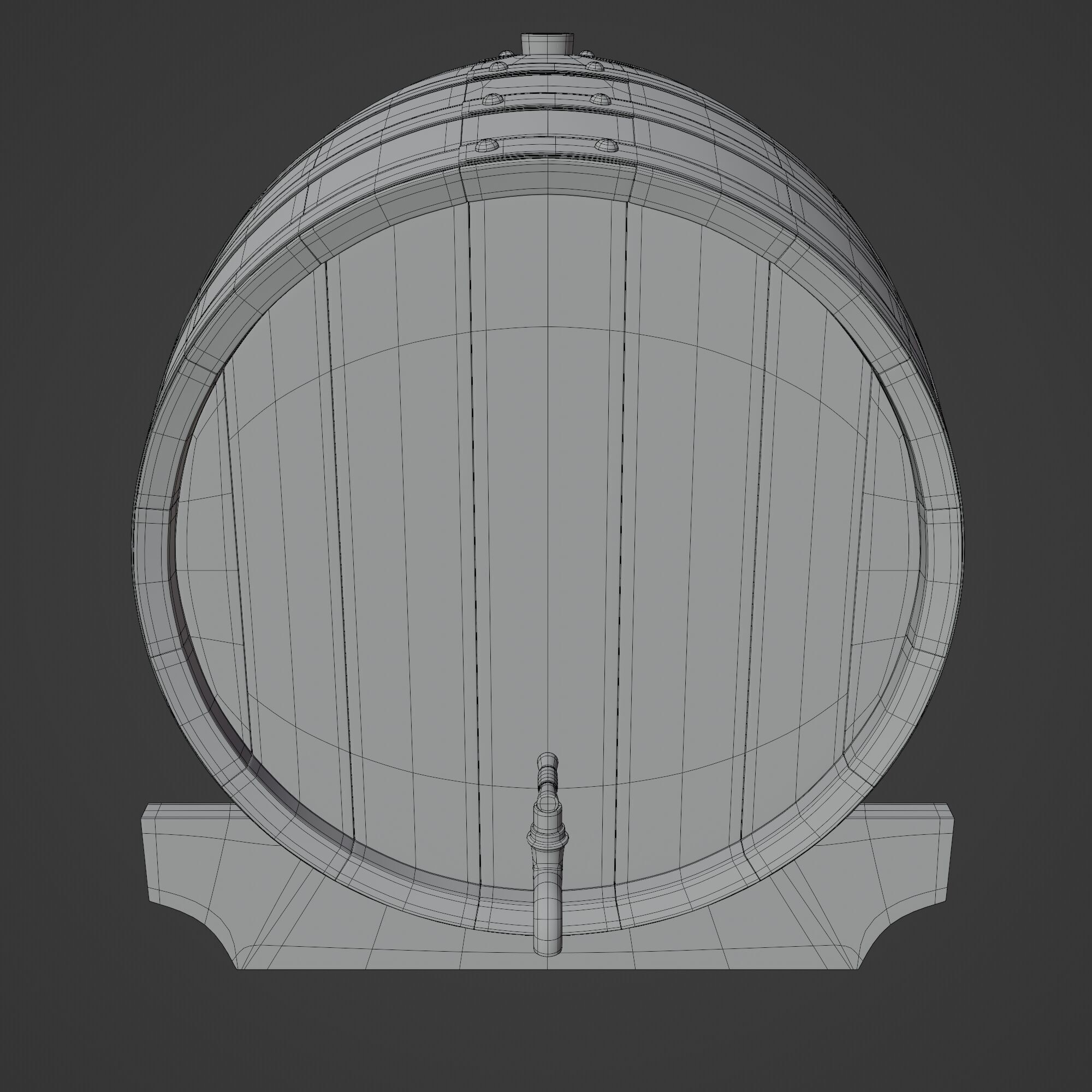 Wooden Barrel 3D model_16