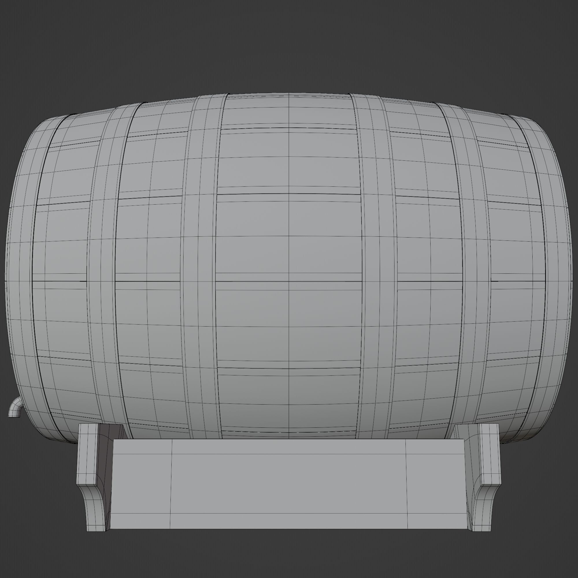 Wooden Barrel 3D model_14