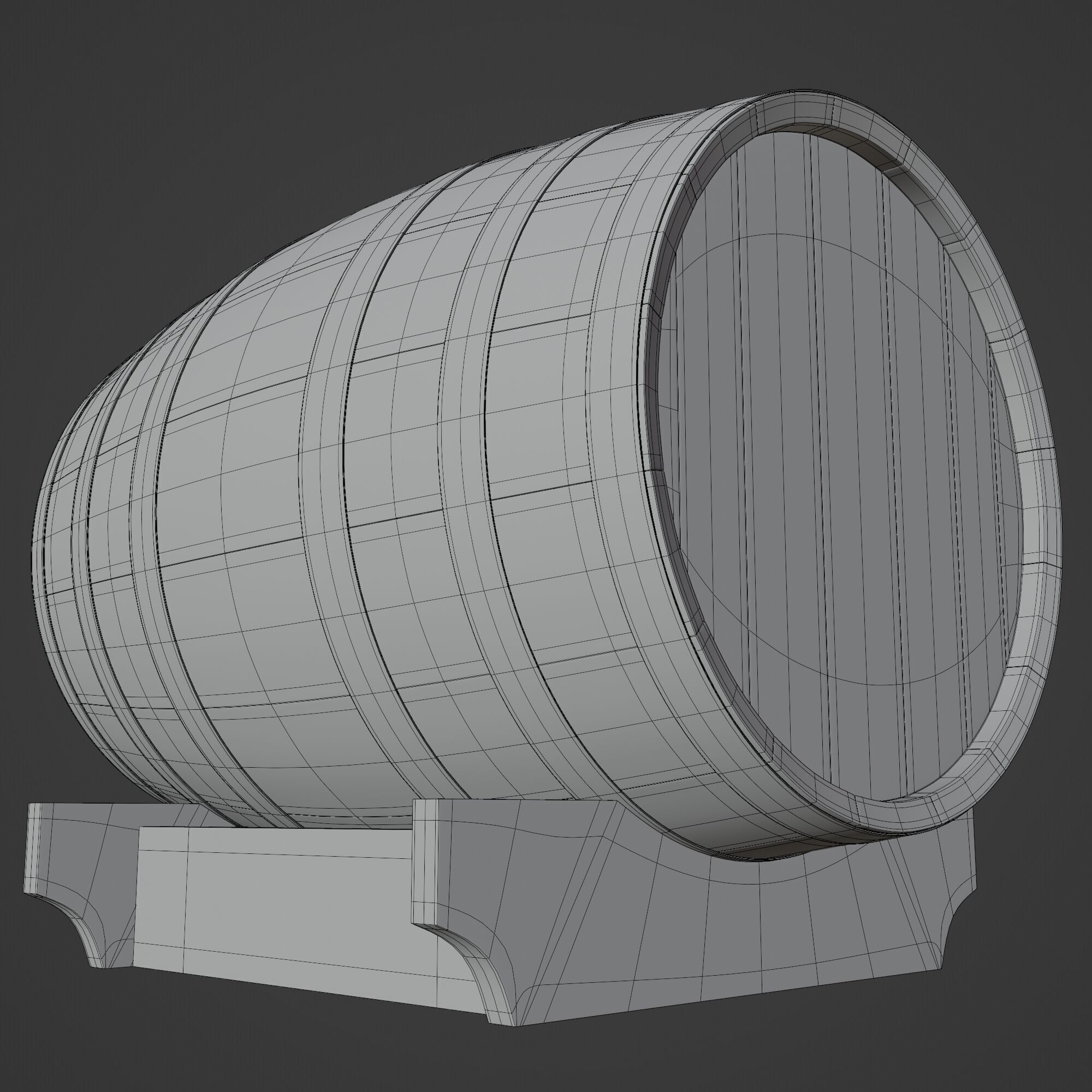 Wooden Barrel 3D model_13