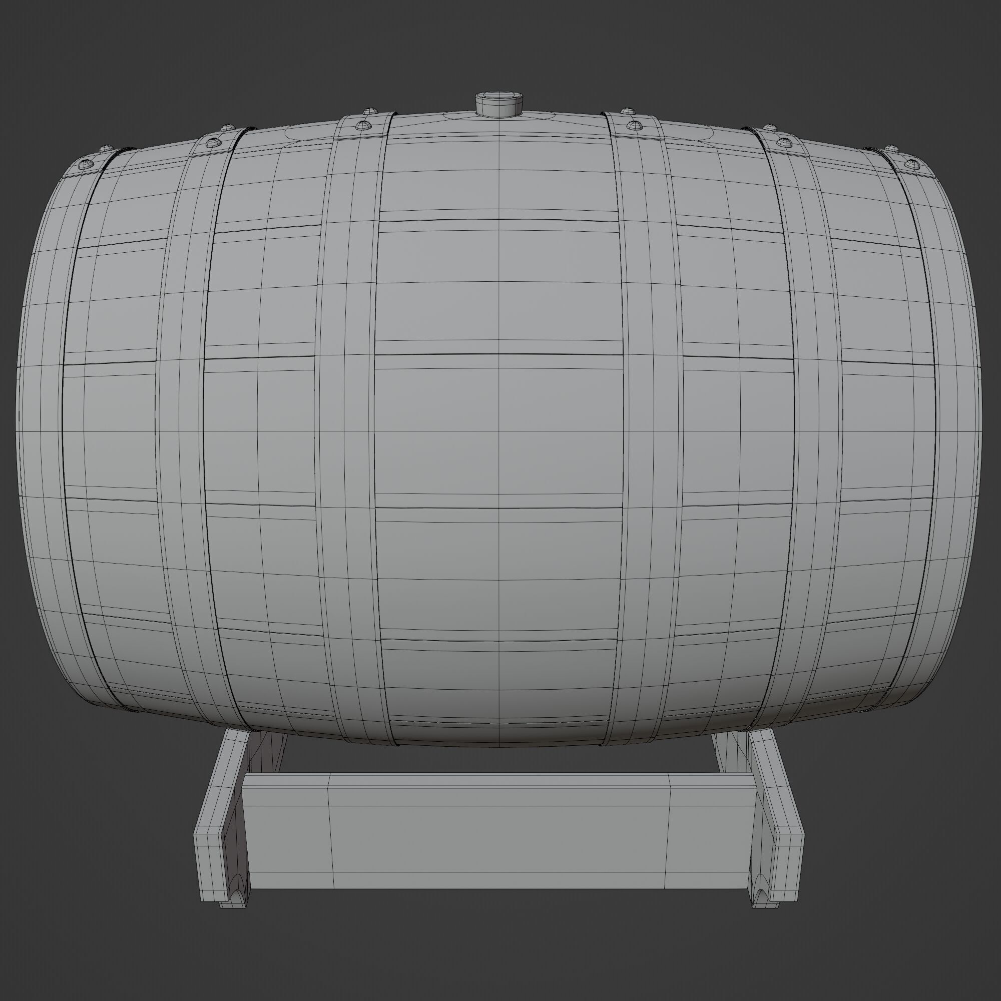 Wooden Barrel 3D model_10