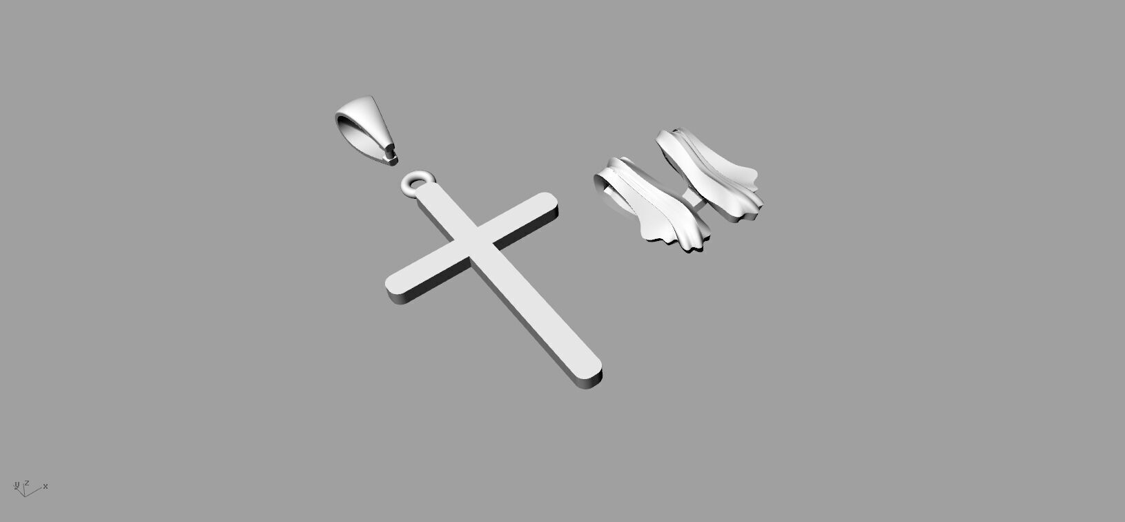 Cross pendant gold 3D print model_4