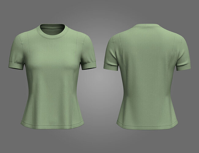 Female Crewneck T-shirt 3D model