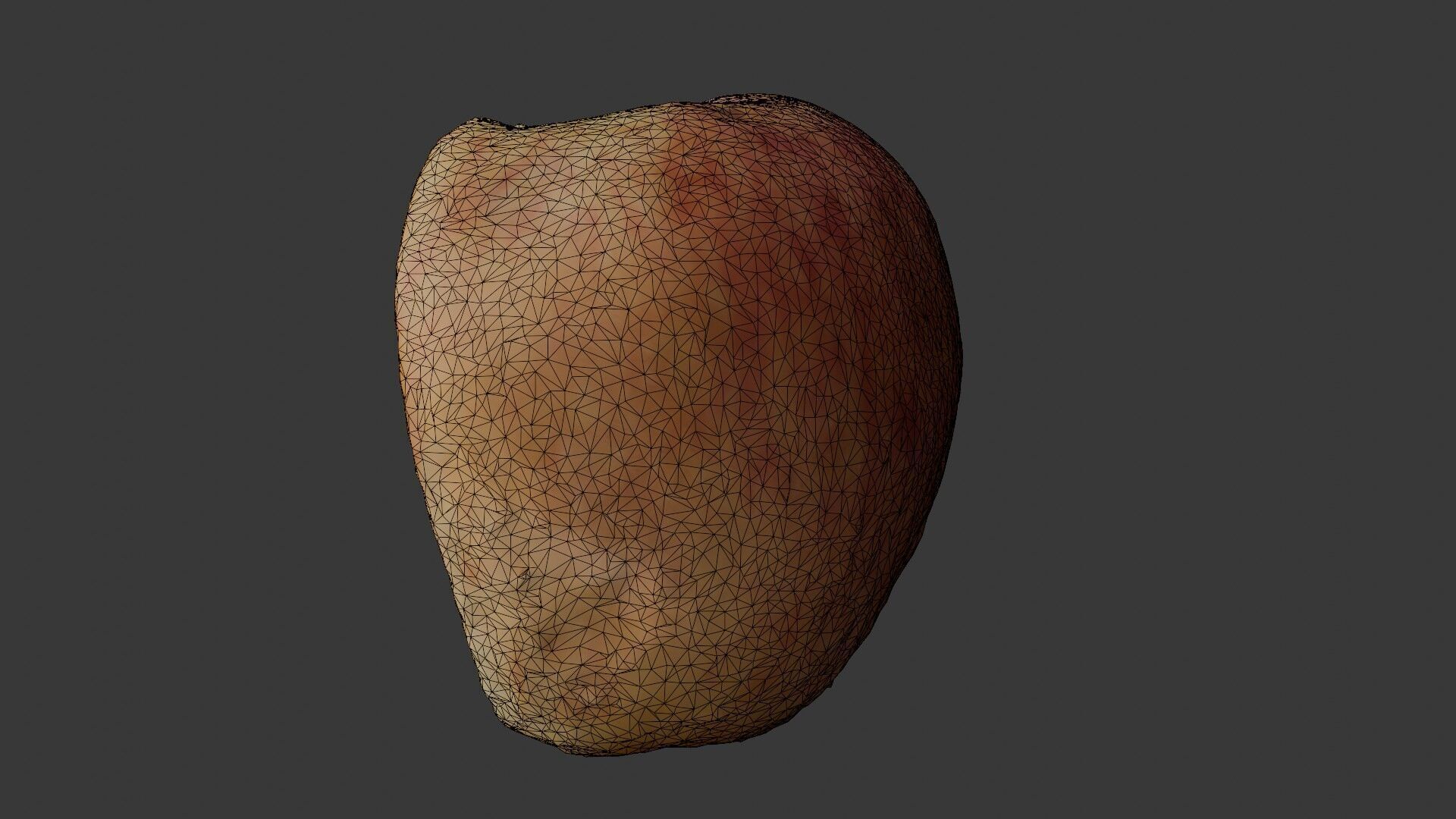 Sliced Rotten Apple 3D Model Low-poly 3D model_2